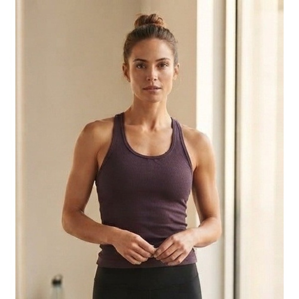 Splits59 Racerback Tank Top Womens S Purple Excellent Ribbed Tencel Workout